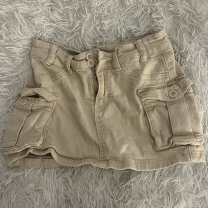 Women's Tan Cargo mini skirt